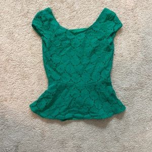 Green peplum top